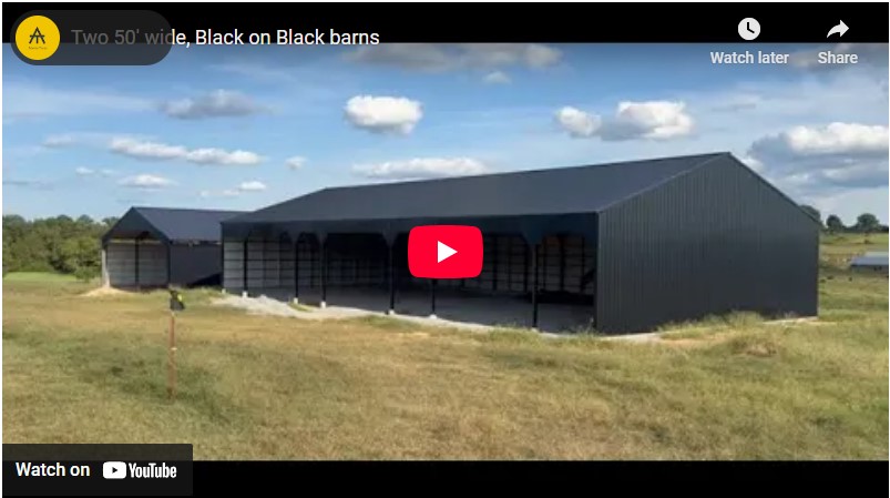 Two 50' Wide, Black On Black Barns